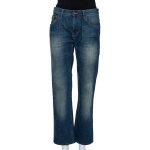 Pre Owned Gucci Blue Denim Faded Effect Regular Fit Jeans M