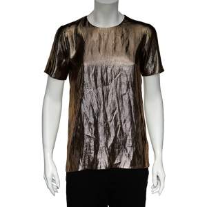 Gucci Metallic Lamé Short Sleeve Top S