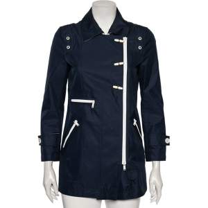 Pre Owned Gucci Navy Blue Cotton Toggle Button Jacket S