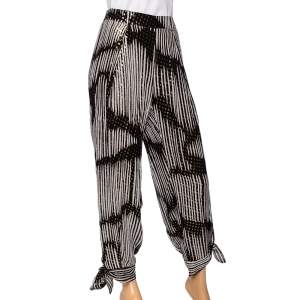 Pre Owned Gucci Monochrome & Lurex Polka Dotted Silk Pants M
