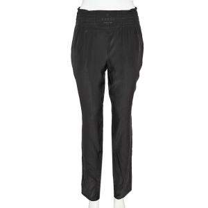 Pre Owned Gucci Black Silk Elastic Waist Pants M