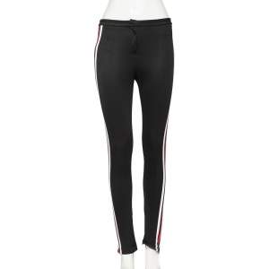 Gucci Black Jersey Striped Trimmed Stirrup Leggings XS