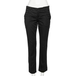 Gucci Black Denim Criss-Cross Lace Detailed Jeans M