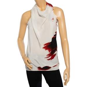 Pre Owned Gucci Multicolor Printed Silk Sleeveless Open Back Top S