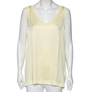 Gucci Yellow Silk Sleeveless Top M