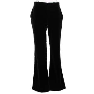 Pre Owned Gucci Black Velvet High Waisted Flared Trousers M