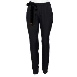 Pre Owned Gucci Black Silk Cuffed Trousers M
