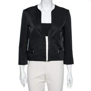 Gucci Black Cotton & Silk Button Front Jacket M