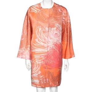 Pre Owned Gucci Floral Printed Silk Jacket M