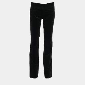 Pre Owned Gucci Black Velvet Horsebit Detail High Waist Trousers M