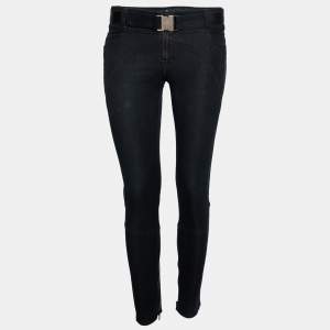 Pre Owned Gucci Navy Blue Cotton Belted Jeans S