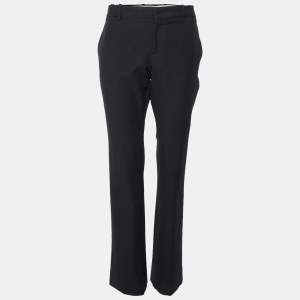 Pre Owned Gucci Black Cotton Straight Fit Trousers L