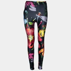 Gucci Black Floral Insect Printed Jersey Leggings XS