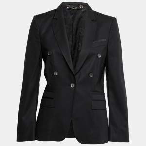 Pre Owned Gucci Black Wool Double Breasted Blazer S