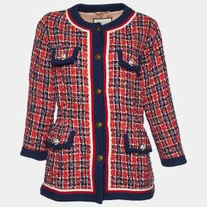 Gucci Red & Blue Tweed Jacket M