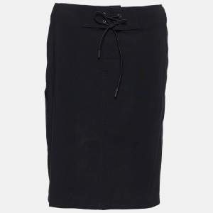 Gucci Black Wool Zip Detail Skirt S 