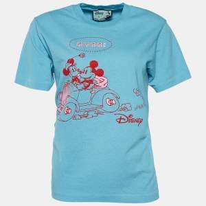 Gucci x Disney Blue Mickey & Minnie Mouse Print T-Shirt S