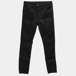 Gucci Black Stretch Denim Floral Embroidered Skinny Jeans S Waist 27"