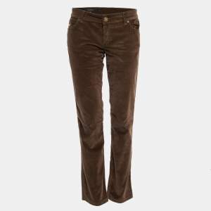 Pre Owned Gucci Brown Corduroy Straight-Leg Jeans M Waist 32"