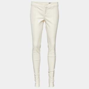 Gucci Cream Stretch Cotton Slim Fit Trousers S