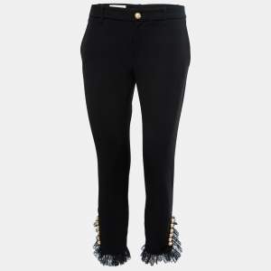 Gucci Black Knit Pearl Detail Trousers M