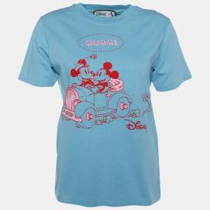 Gucci X Disney Blue Printed Cotton Knit Crewneck T-Shirt XXS