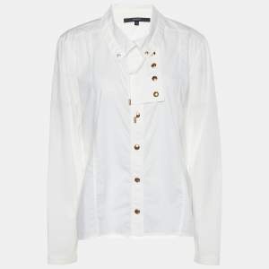 Gucci White Cotton Button Detail Long Sleeve Shirt M