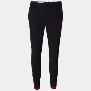 Gucci Black Cotton Web Stripe Detail Trousers S