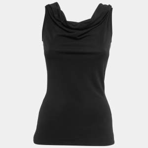 Gucci Black Jersey Cowl Neck Sleeveless Top XS