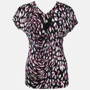 Gucci Multicolor Printed Jersey Draped Top S