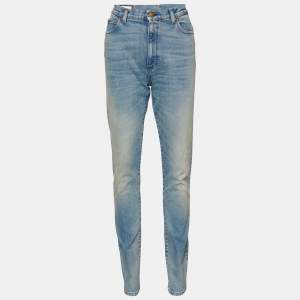 Gucci Blue Denim Guccy Applique Tapered Leg Jeans L Waist 31" 