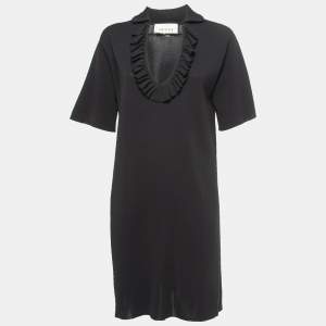 Gucci Black Knit Ruffled Mini Dress M