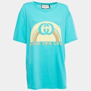 Gucci Green Logo Print Cotton Crew Neck Half Sleeve T-Shirt XXL