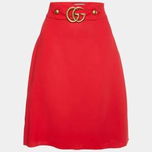 Gucci Red Wool & Silk Pencil Skirt L