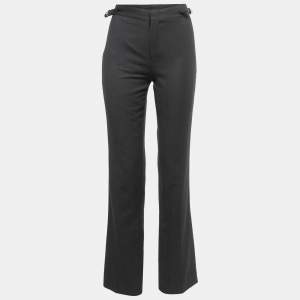 Gucci Charcoal Grey Wool Straight Leg Trousers S
