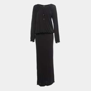 Gucci Black jersey Knit Maxi Dress M