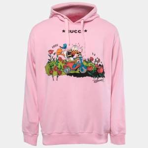 Gucci X Disney Pink Embroidered Cotton Knit Hoodie M