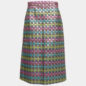 Gucci Metallic G Patterned Jacquard Midi Skirt XL