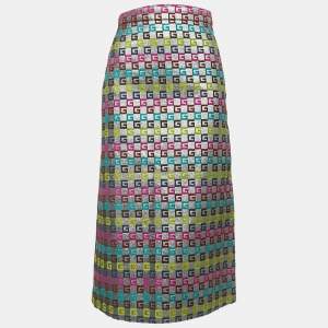 Gucci Multicolor G Patterned Jacquard Midi Skirt S