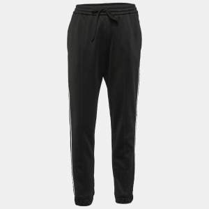 Gucci Black Jersey Side Logo Trim Jogger Pants M