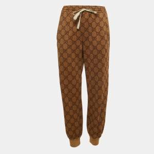 Gucci Brown GG Monogram Printed Jersey Track Pants XS