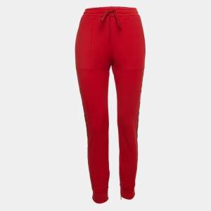 Gucci Red Jersey Side Tape Track Pants XS