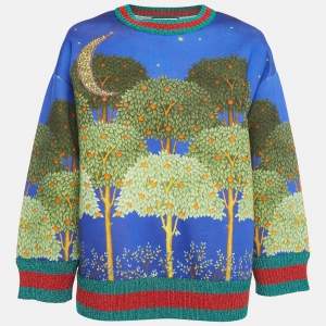 Gucci Multicolor Night Garden Printed Neoprene Sweater L