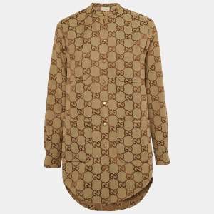 Gucci Brown Maxi GG Canvas Oversized Shirt S