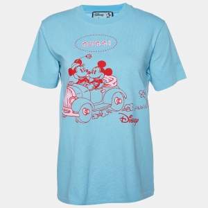 Gucci X Disney Blue Mickey Mouse Print Cotton Crew Neck T-Shirt XS