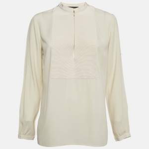 Gucci Beige Crepe Full Sleeves Top M