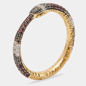 Gucci Ouroboros Multi Gemstone 18k Yellow Gold Ring Size 52