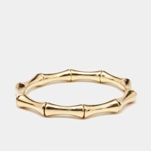 Gucci Bamboo 18k Yellow Gold Strechable Bangle Bracelet 17