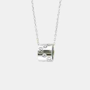 Gucci 18K White Gold and Diamond Icon Pendant Necklace