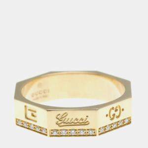 Gucci Octagonal Ring Diamond Pink Gold 18K Fashion Diamond Band Ring Pink Gold